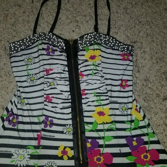 Dolce Gabbana Women Coctail Floral Dress Size 40 - Picture 2 of 4